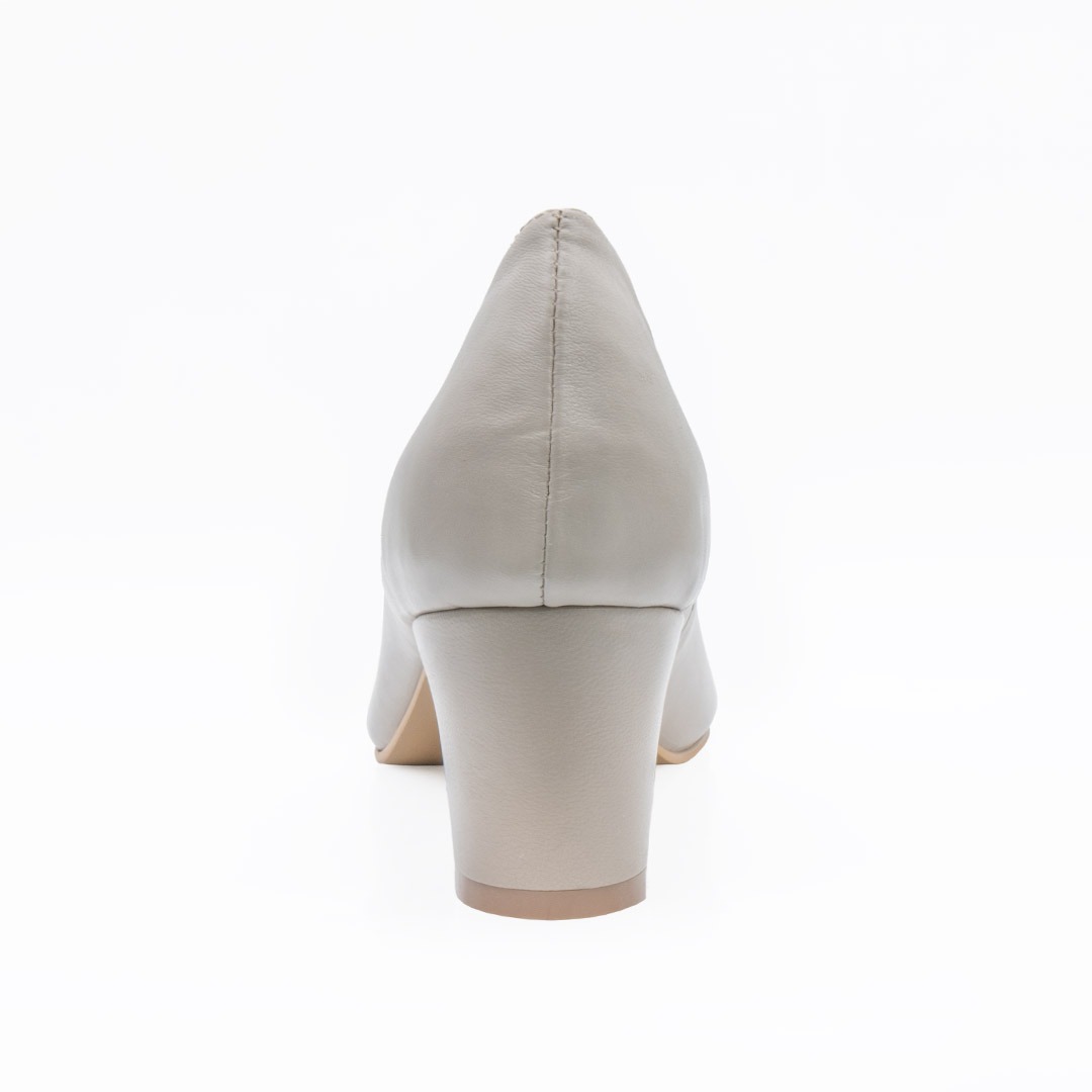 Chic And Gossip Leather Pump Block Heels – Nude – ITALIAN FOOTWEAR SOLUTION